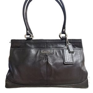 Coach Park Black Leather Carryall Bag